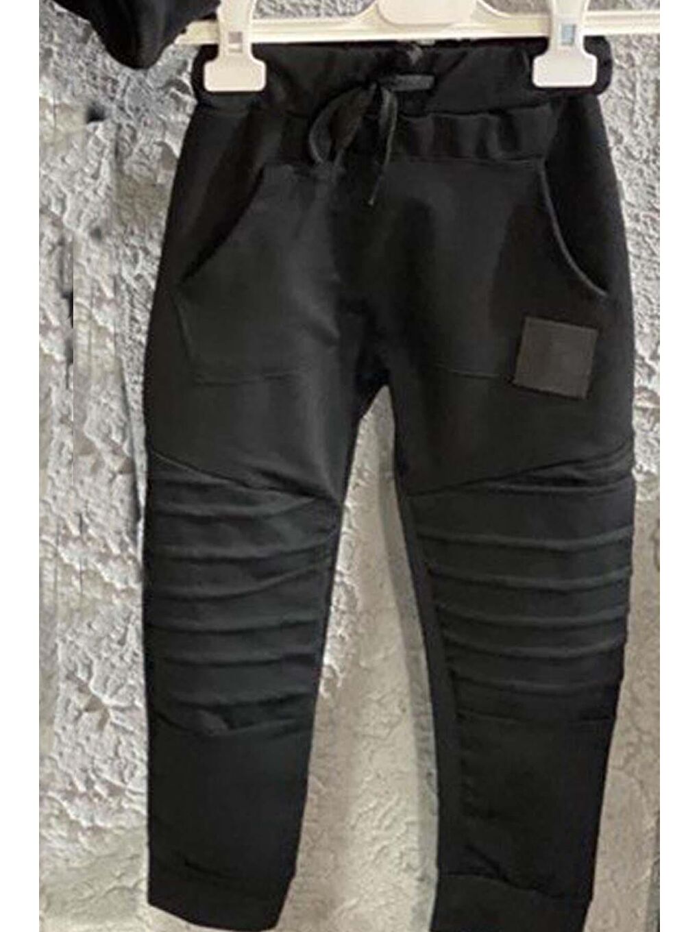 Erkek Çocuk Şapka Ve Non Stop Baskılı Kazak Cımalı Siyah Eşofman Takım-3