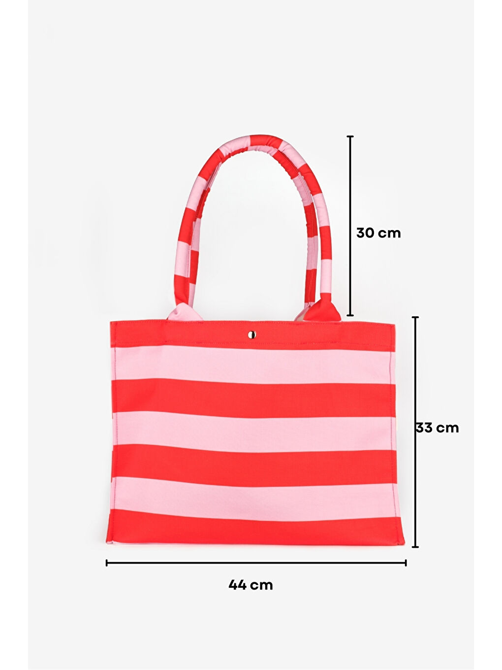 Pembe Çizgili Kadın Plaj Çantası-3