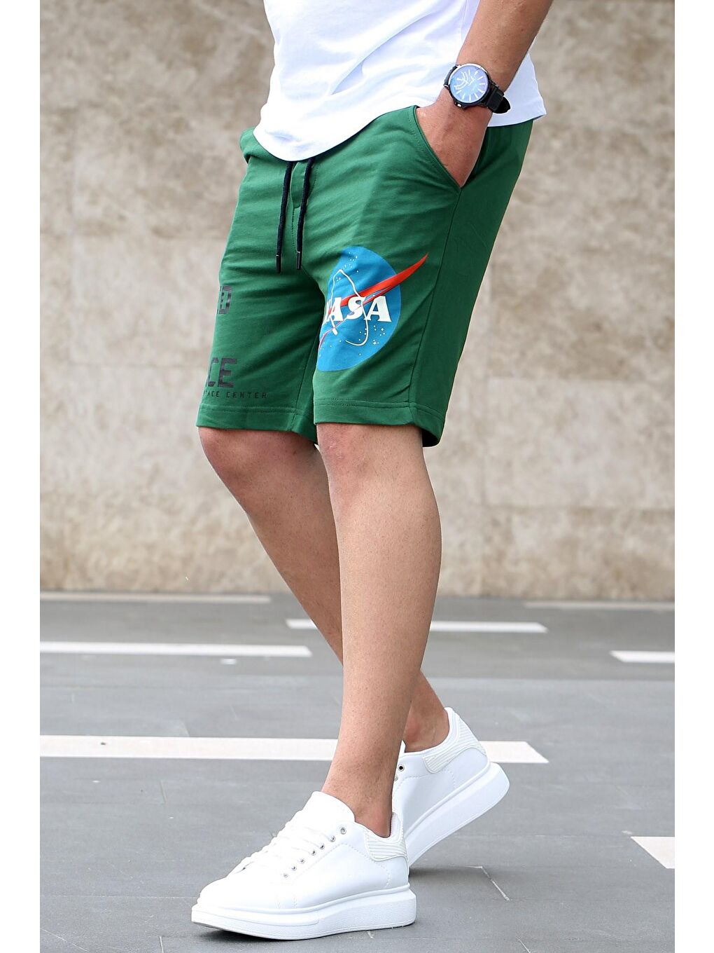 Nasa Baskılı Yeşil Erkek Şort 4248