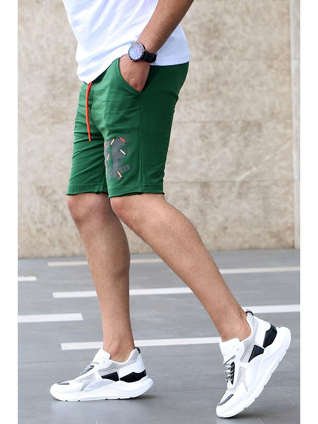 Baskılı Yeşil Erkek Şort 4247-1