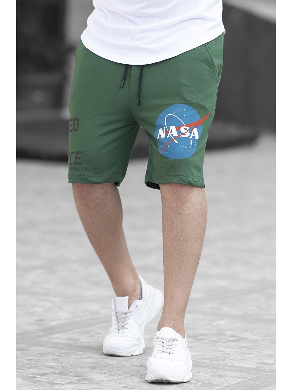Nasa Baskılı Yeşil Erkek Şort 4248-3