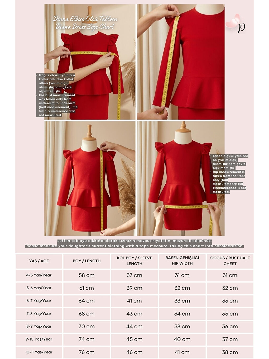 Kırmızı Kız Çocuk Volan Etekli Fırfır Detaylı Elbise-2