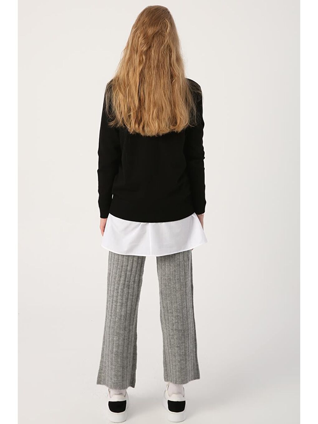 Siyah Bisiklet Yaka Triko Kazak-3