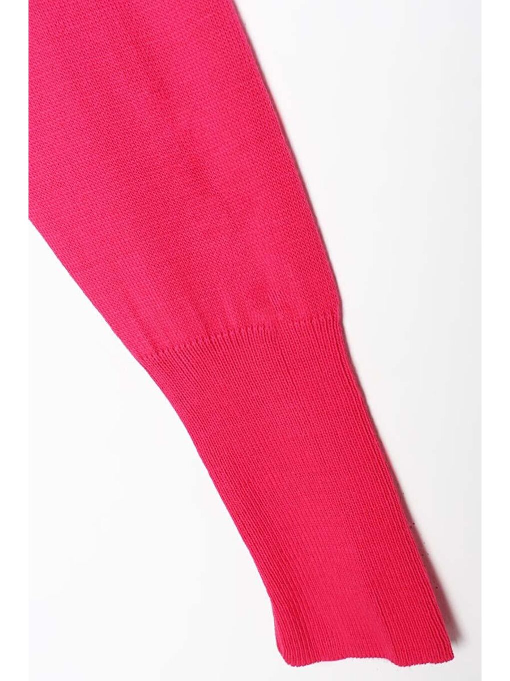 Fuşya Balıkçı Yaka Kısa Triko Kazak-4