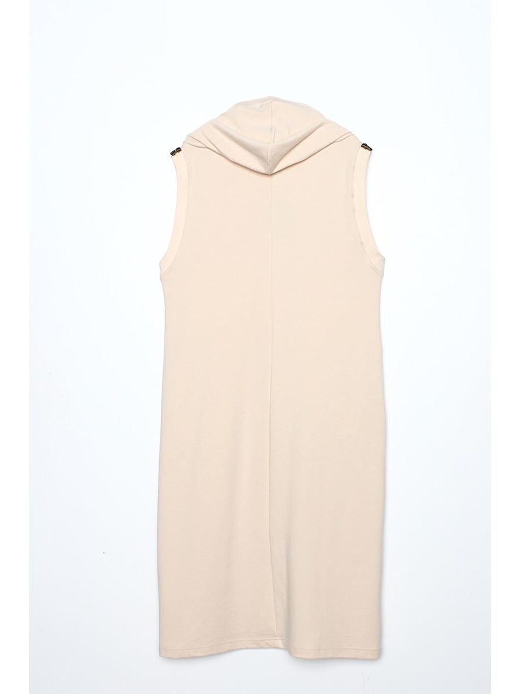 Yeni Bej Omuz Şeritli Fermuarlı Yelek-6