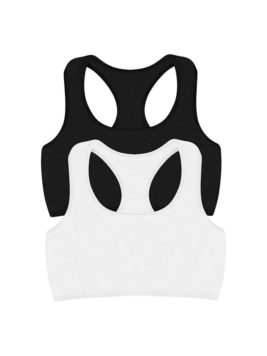 Kadın Siyah Beyaz Rambo Büstiyer Pamuklu 2'Li