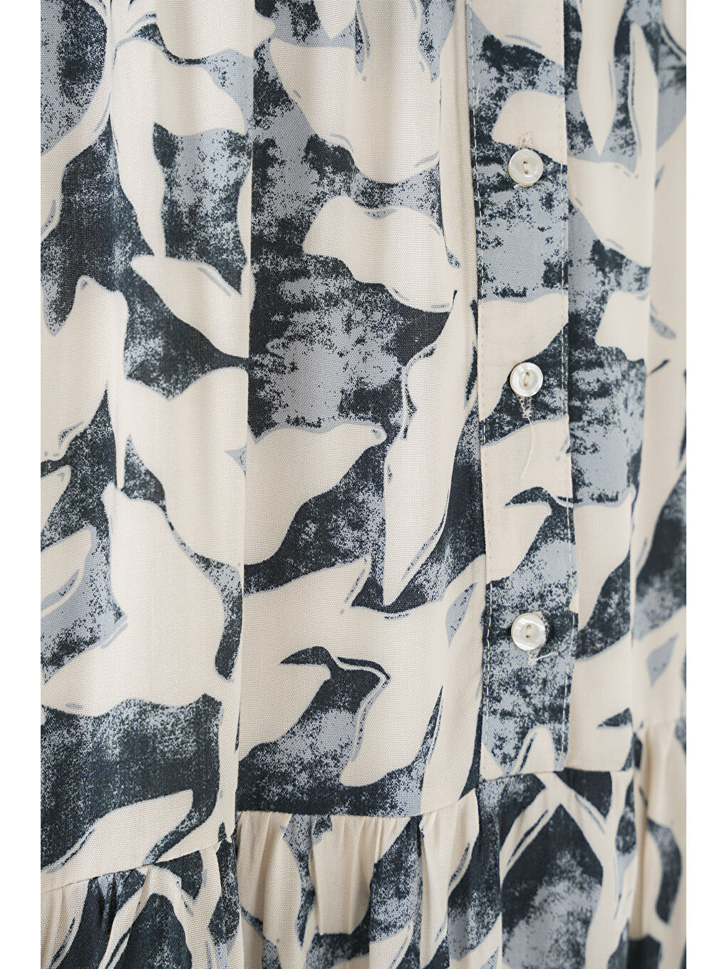 2423 Otantik Desenli Tesettür Elbise - V. Antrasit-4