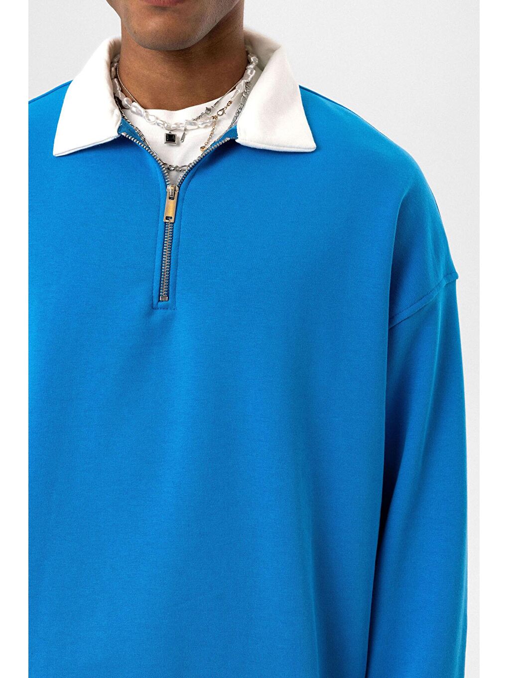 Turkuaz Basic Polo Yaka Fermuar Detaylı Erkek Eşofman Altı-4