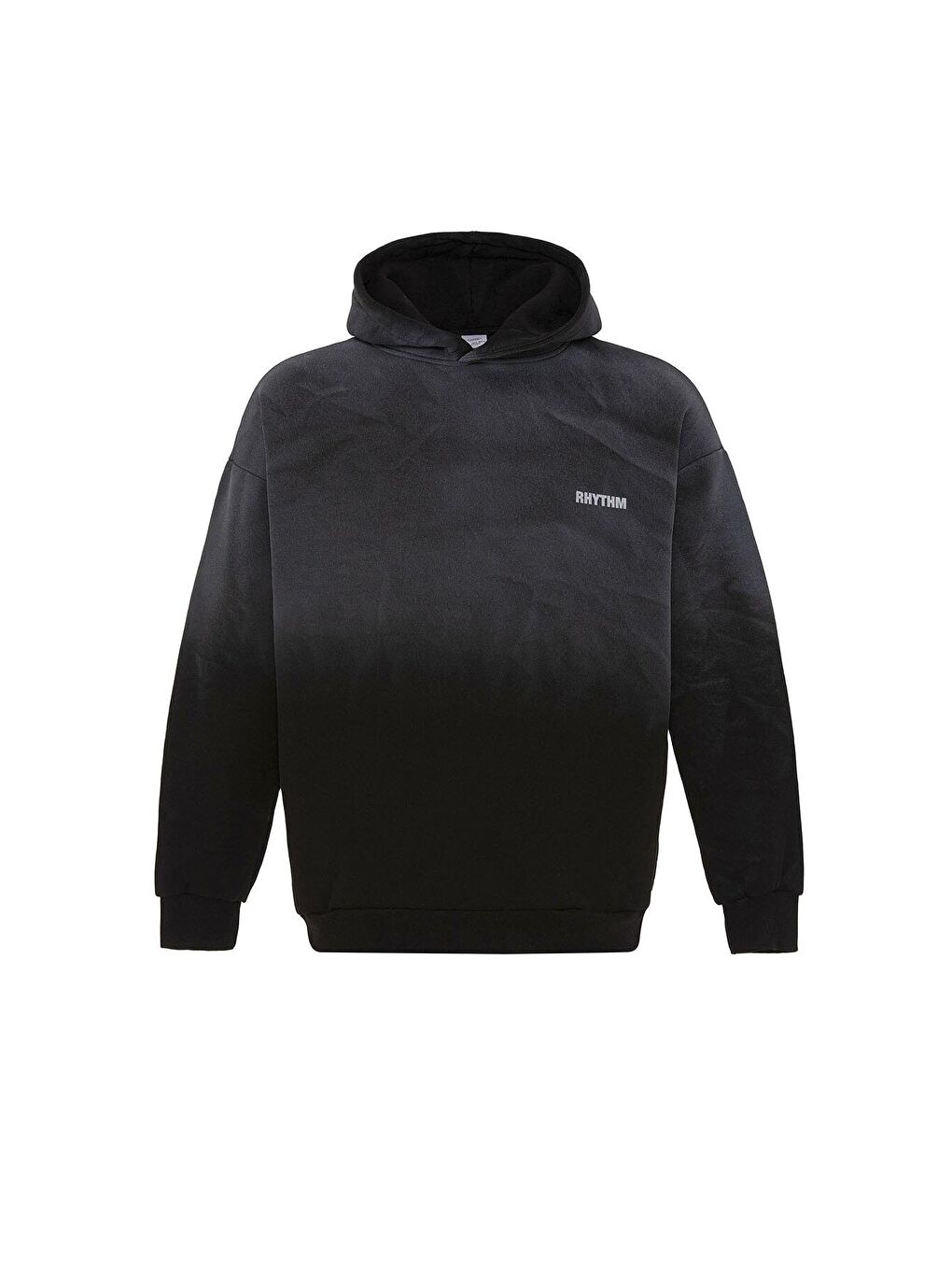 Siyah Arka Baskılı Oversize Kapüşonlu  Erkek Hoodie-1
