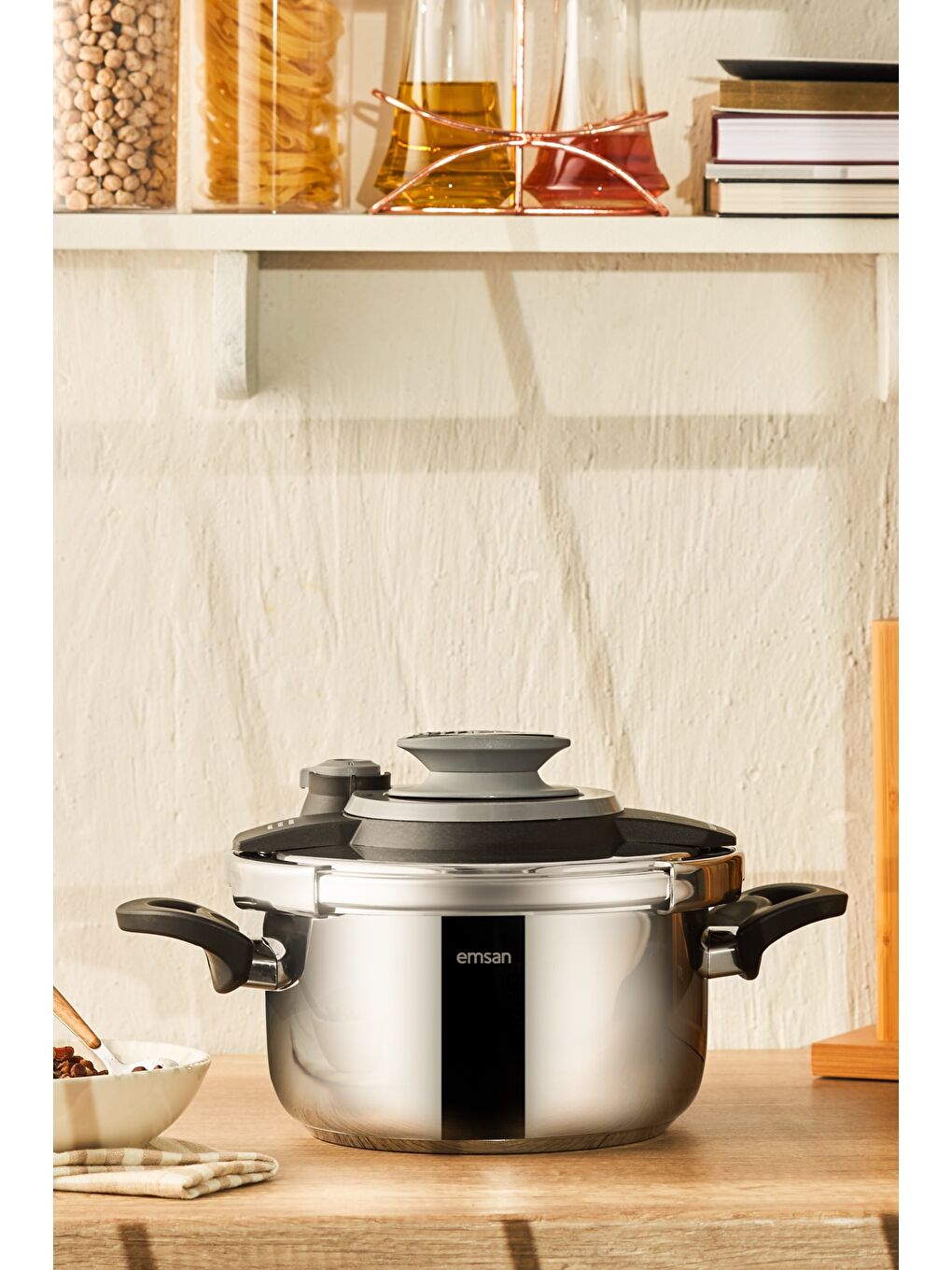 Montana Siyah Gri Düdüklü Tencere 4 Litre-2