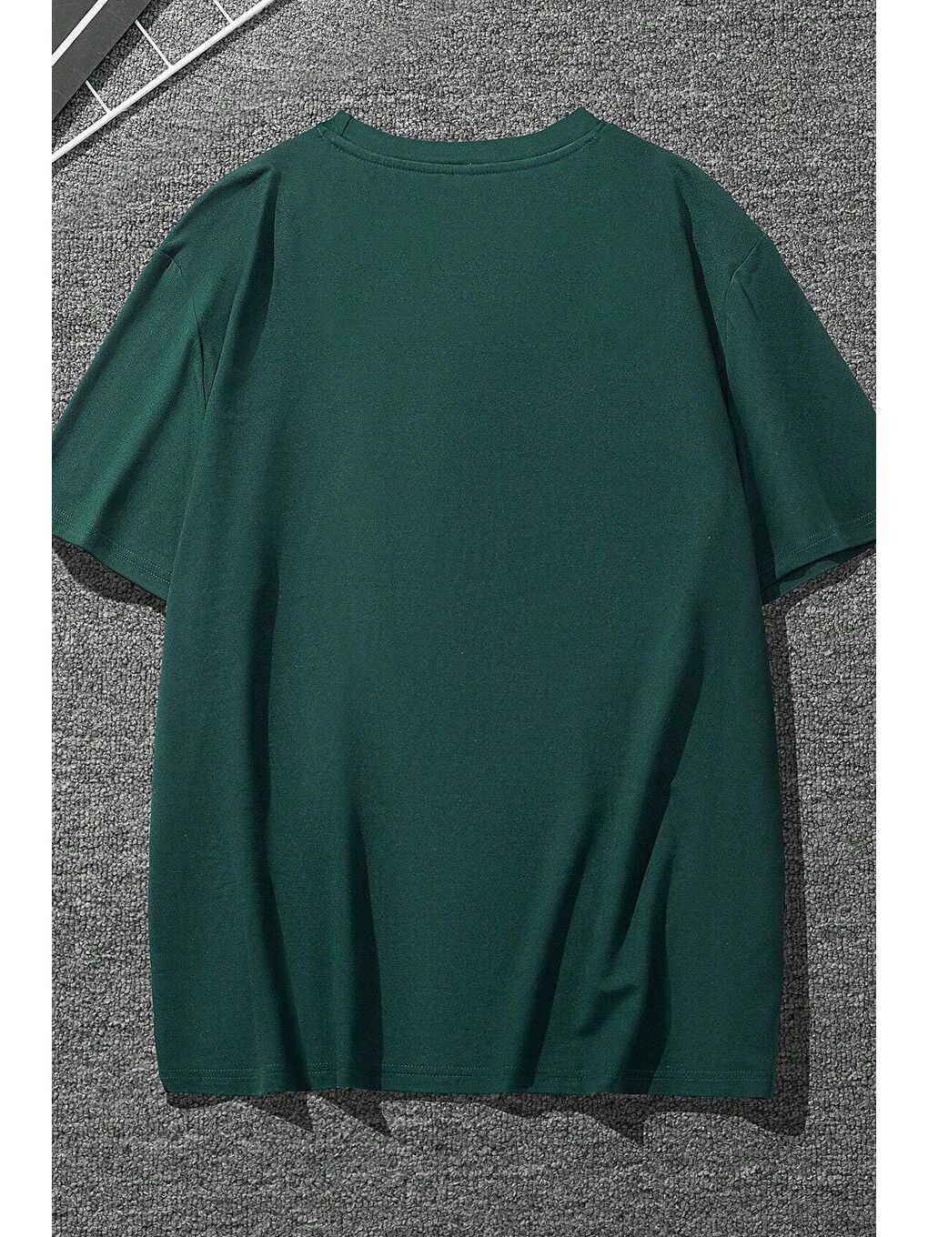 Yeşil Unisex Special Agent Baskılı Oversize Tshirt-1