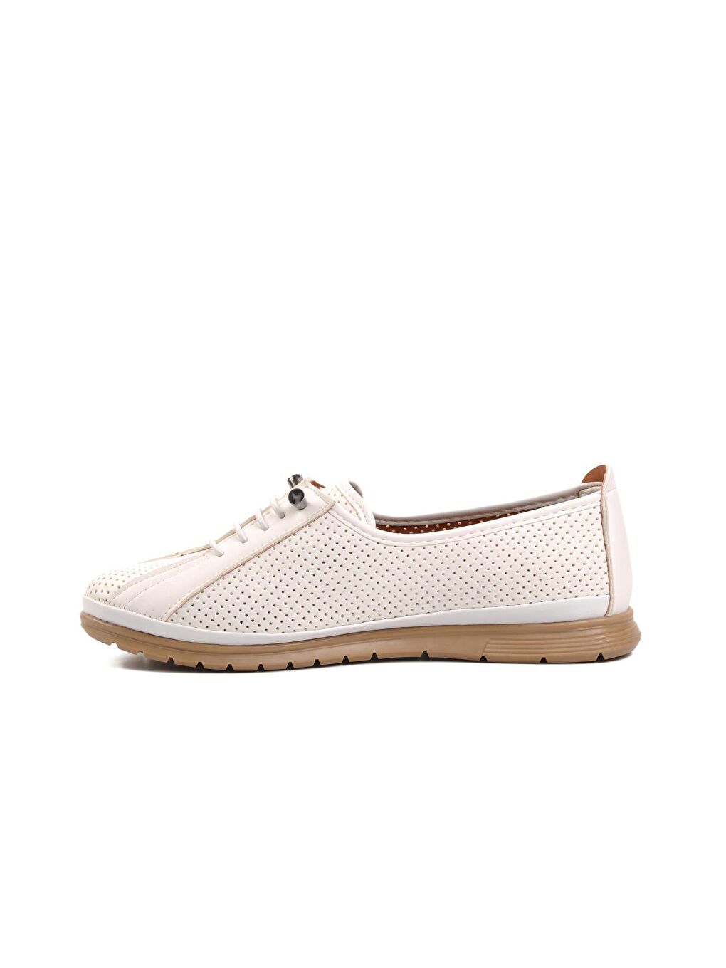 Bej Lastik Bağcıklı Kadın Babet-1