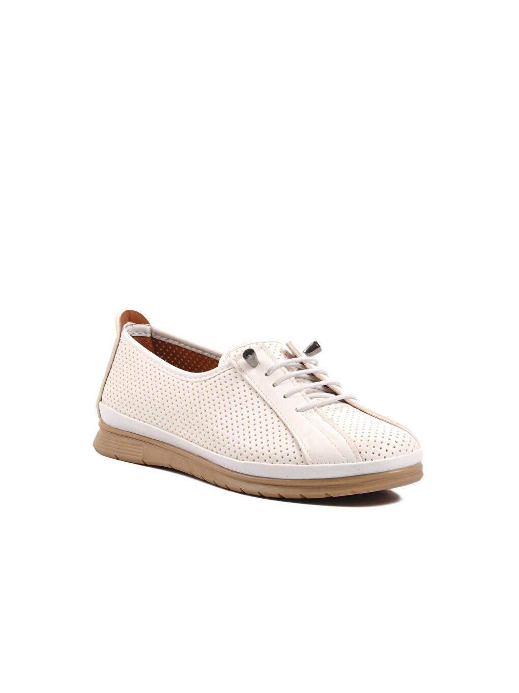 Bej Lastik Bağcıklı Kadın Babet-2