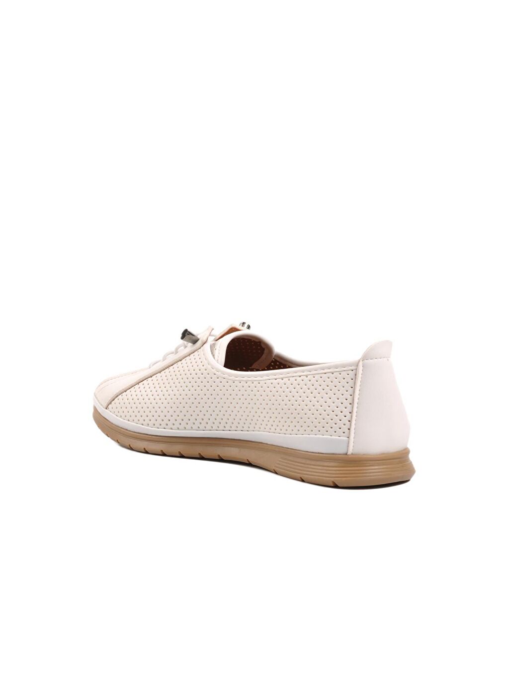 Bej Lastik Bağcıklı Kadın Babet-3