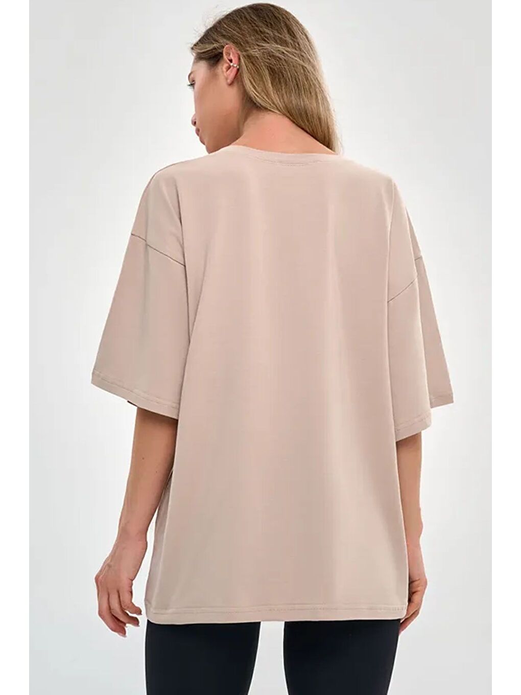 Bej Unisex Special Agent Baskılı Oversize Tshirt-3