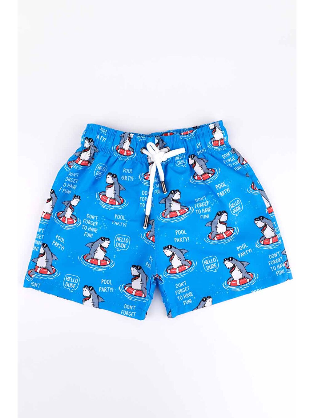 Mavi Köpek Balığı Desenli Erkek Çocuk Yüzme Şort