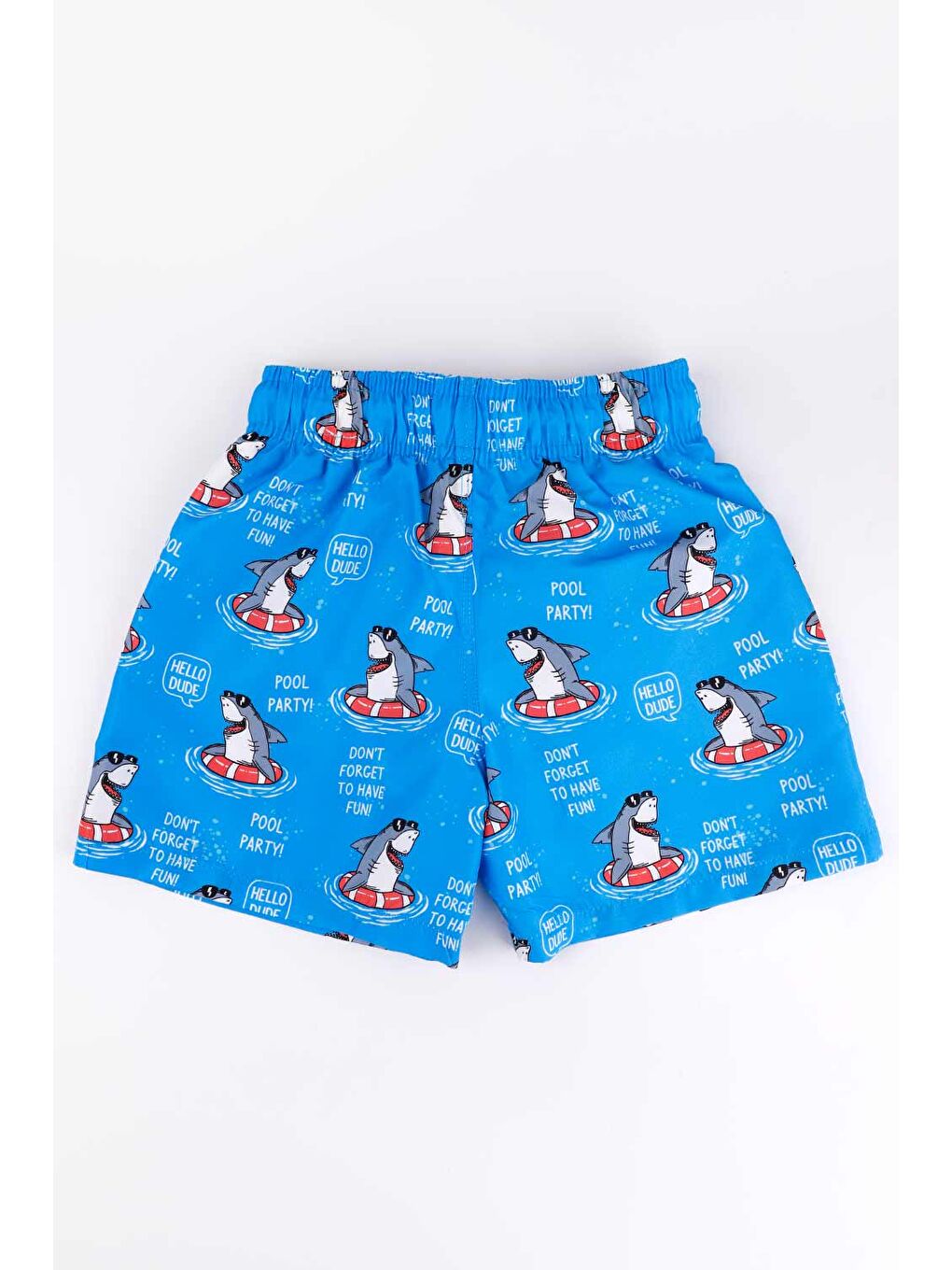 Mavi Köpek Balığı Desenli Erkek Çocuk Yüzme Şort-1
