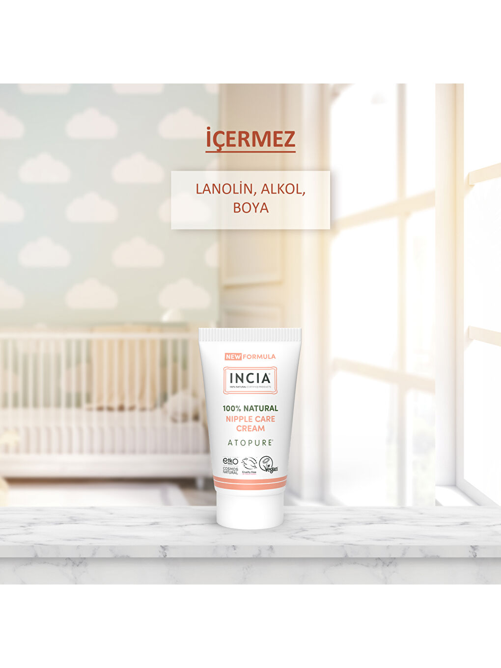 %100 Doğal Göğüs Ucu Bakım Kremi Yumuşatma ve Koruma Lanolin İçermez 30 ml-2
