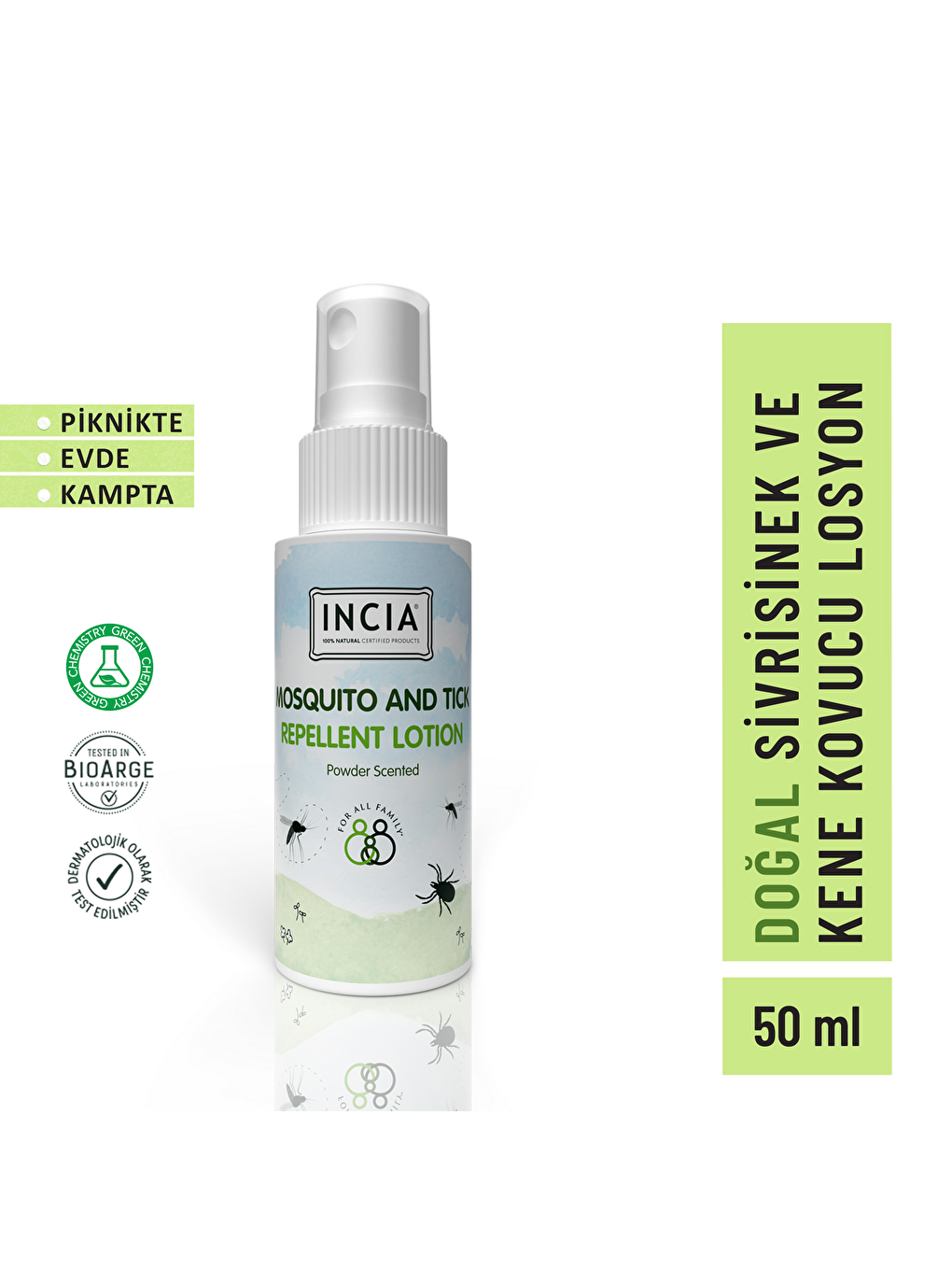 Sivrisinek ve Kene Kovucu Sprey Losyon Seyahat Boy 50ml