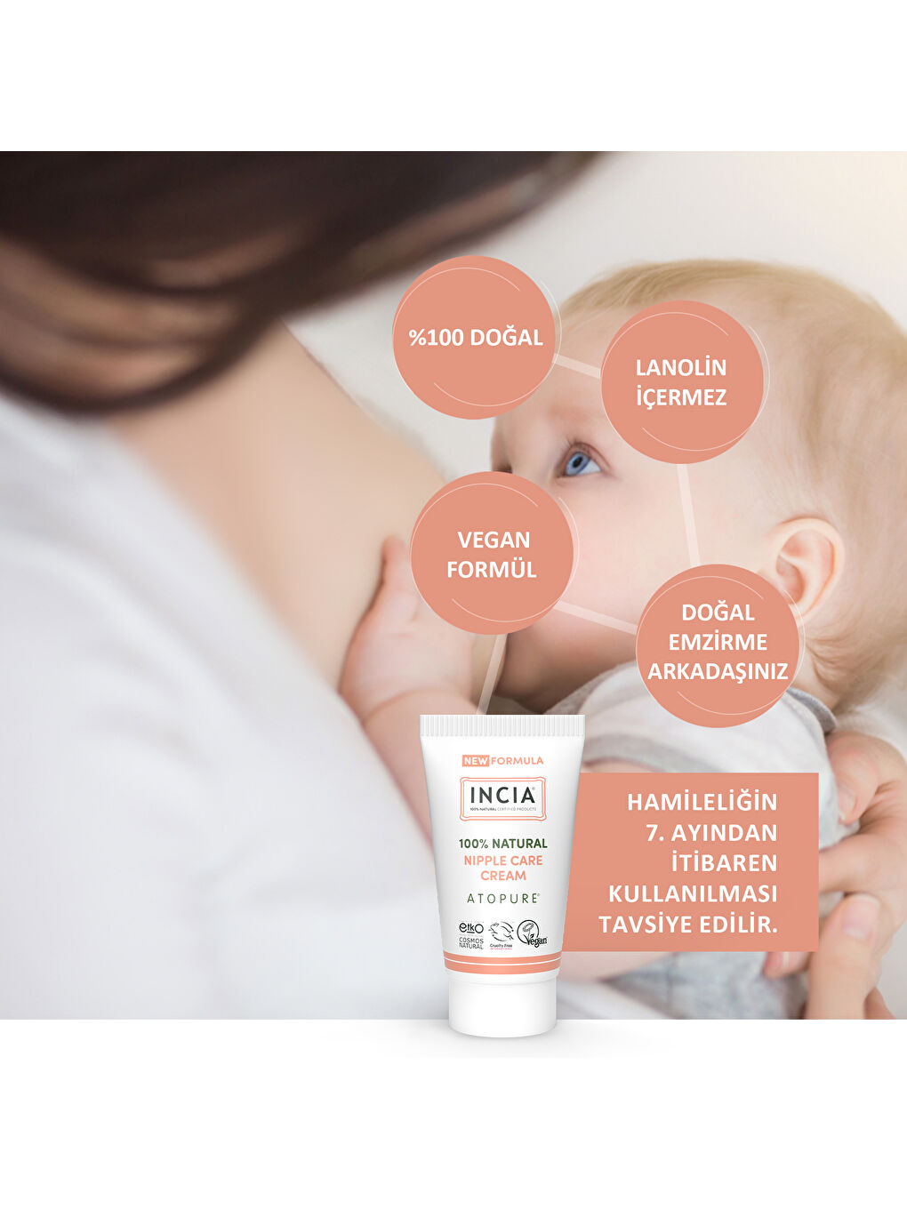 %100 Doğal Göğüs Ucu Bakım Kremi Yumuşatma ve Koruma Lanolin İçermez 30 ml-4