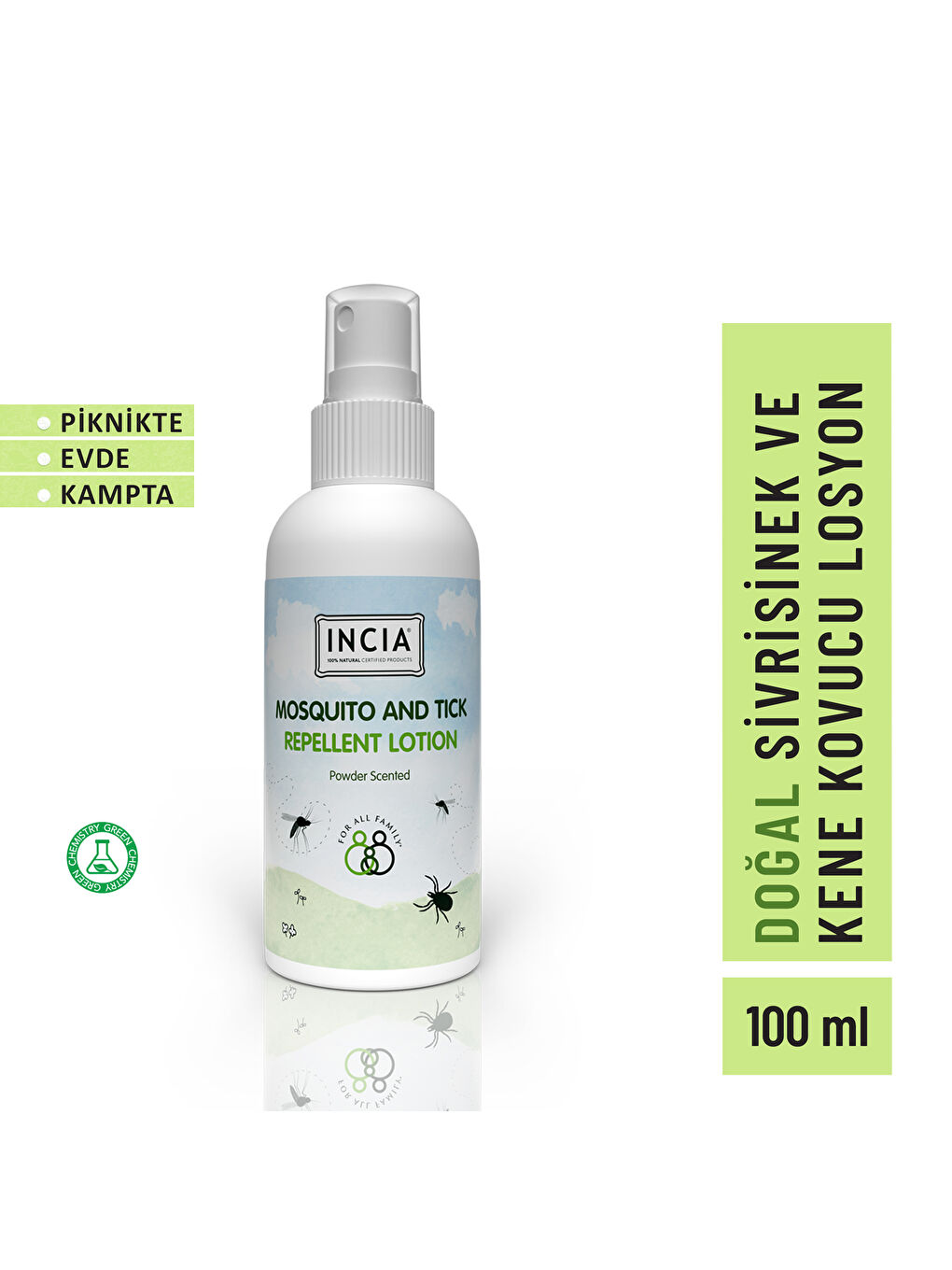 Sivrisinek ve Kene Kovucu Sprey Losyon Tüm Vücut İçin 100ml