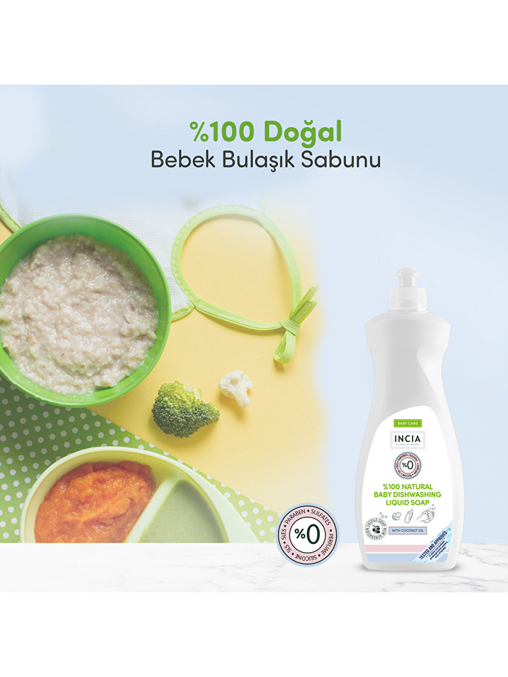 %100 Doğal Bebek Bulaşık Sabunu Bitkisel Emzik Biberon Temizleyici Vegan 500 ml-5