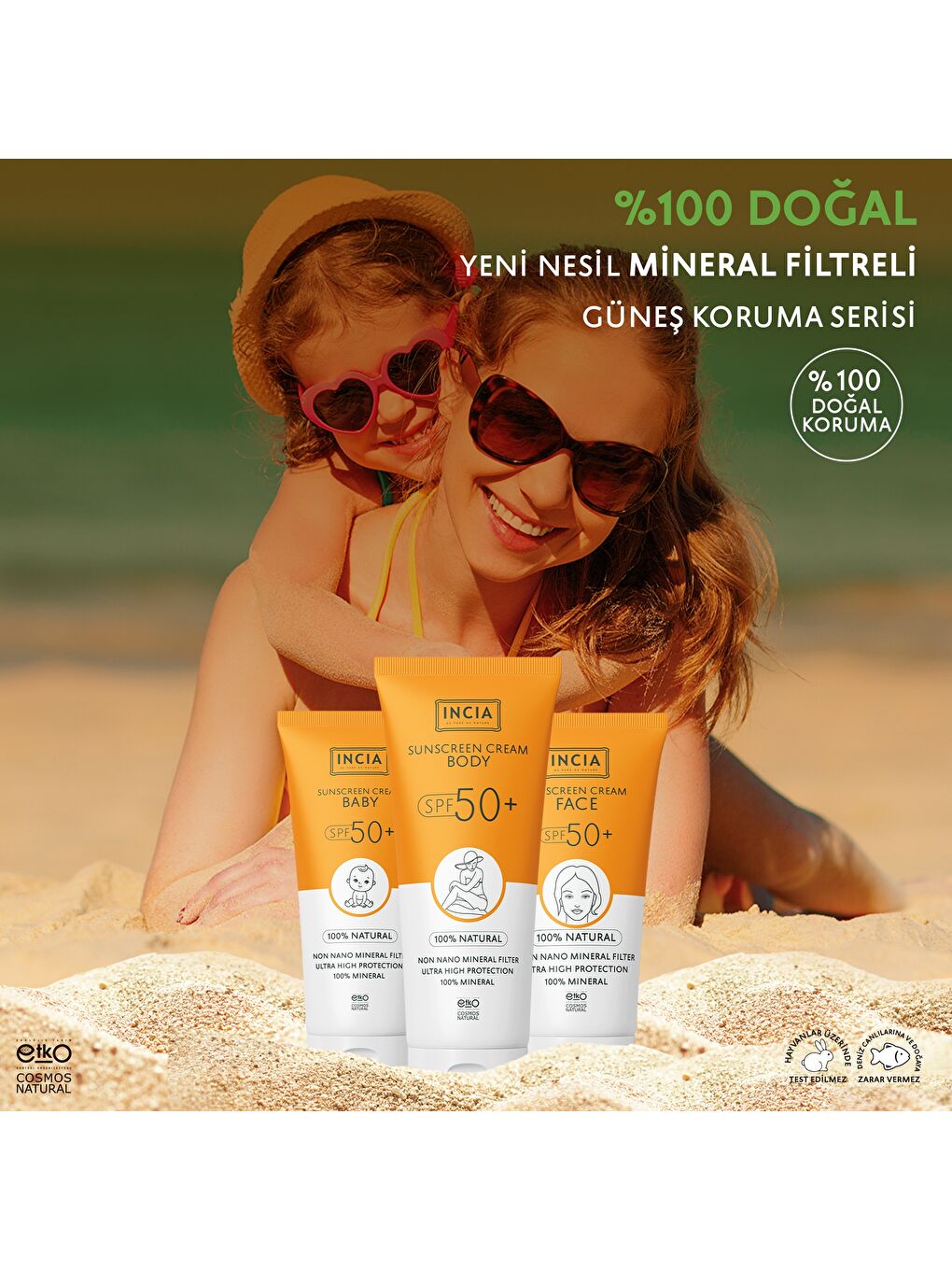 %100 Doğal Bebek Güneş Kremi Leke Karşıtı Mineral Filtreli Yüksek Koruma SPF50 UVA UVB 50 ml-4