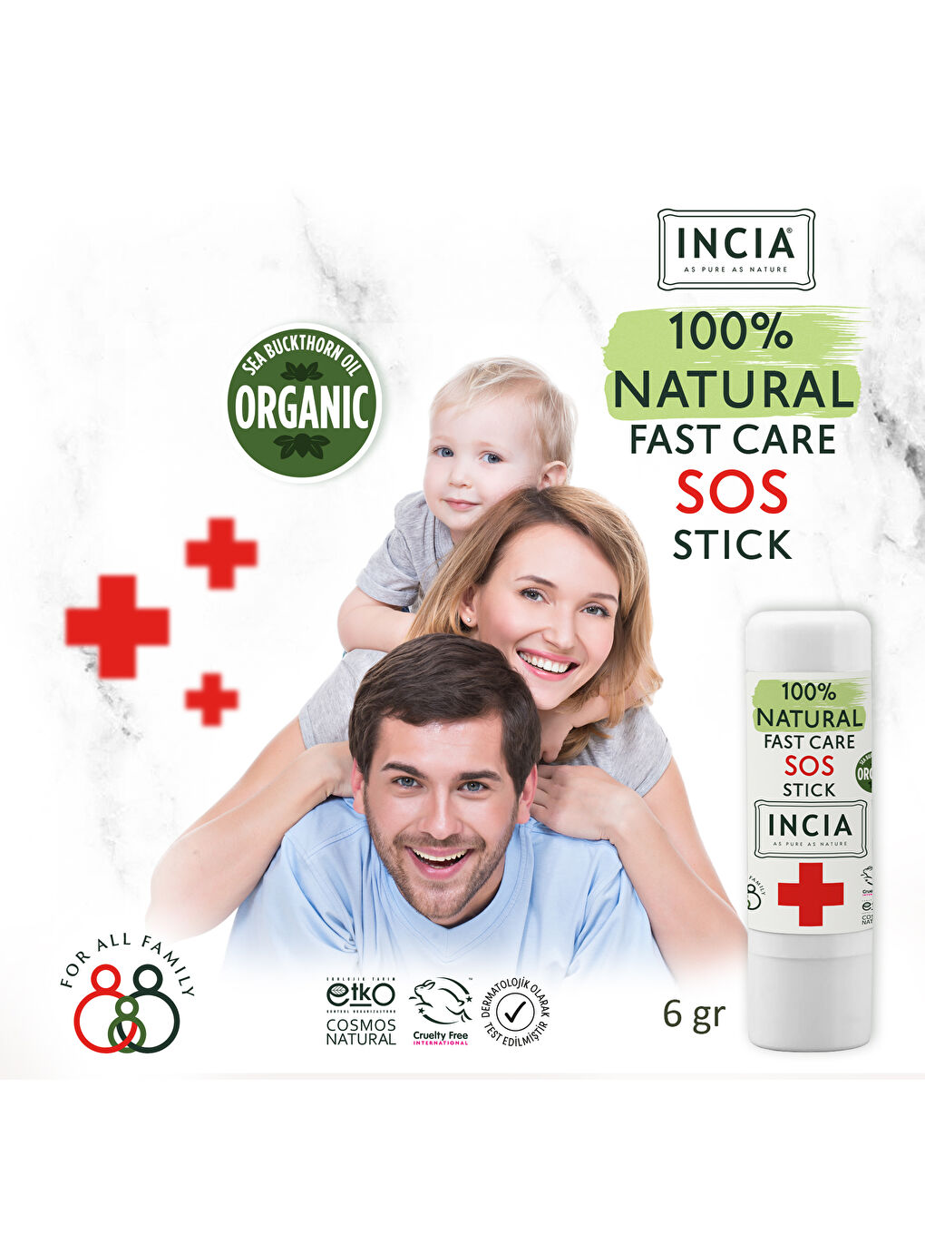 %100 Doğal Sos Stick Anlık Yatıştırıcı Organik Yalancı İğde Hızlı Koruma Bitkisel 6 G-6