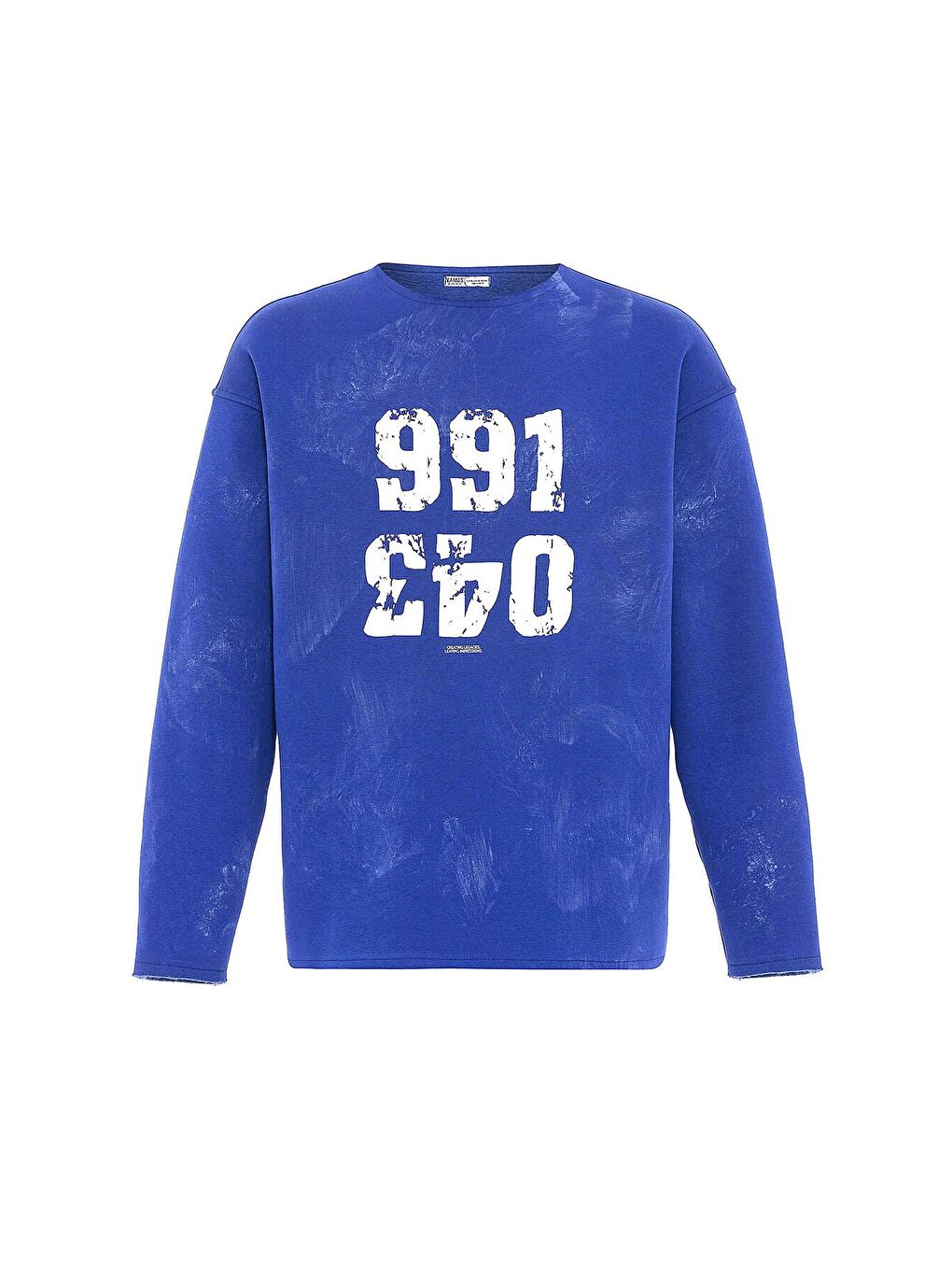 Mavi Yazı Detaylı Oversize Sweatshirt Saks