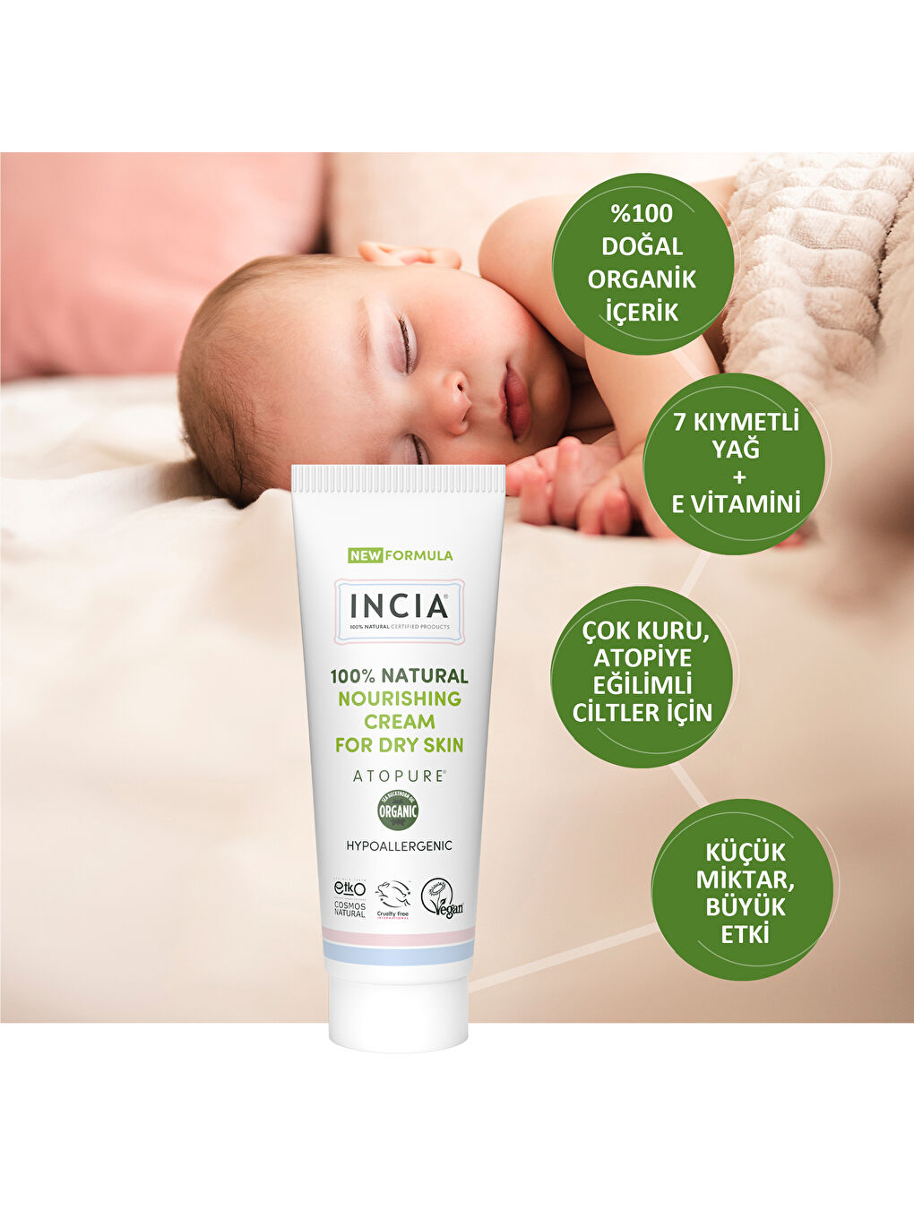 %100 Doğal Atopiğe Eğilimli Ciltler İçin Jel Krem Çok Kuru Ciltler İçin Yalancı İğde Yağı 60 ml-5