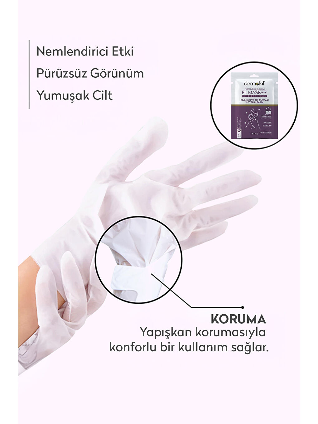 DERMOKIL Kil ve Kenevir Yağlı Peeling Etkili El Maskesi 35 ml - 1