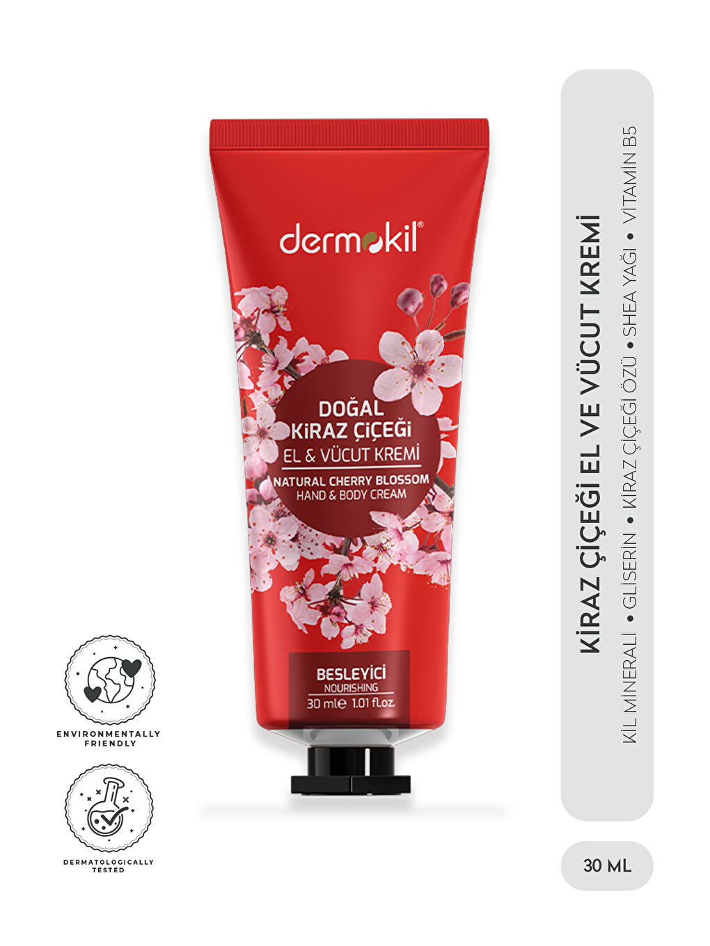 DERMOKIL Kiraz Çiçeği El ve Vücut Kremi 30 ml