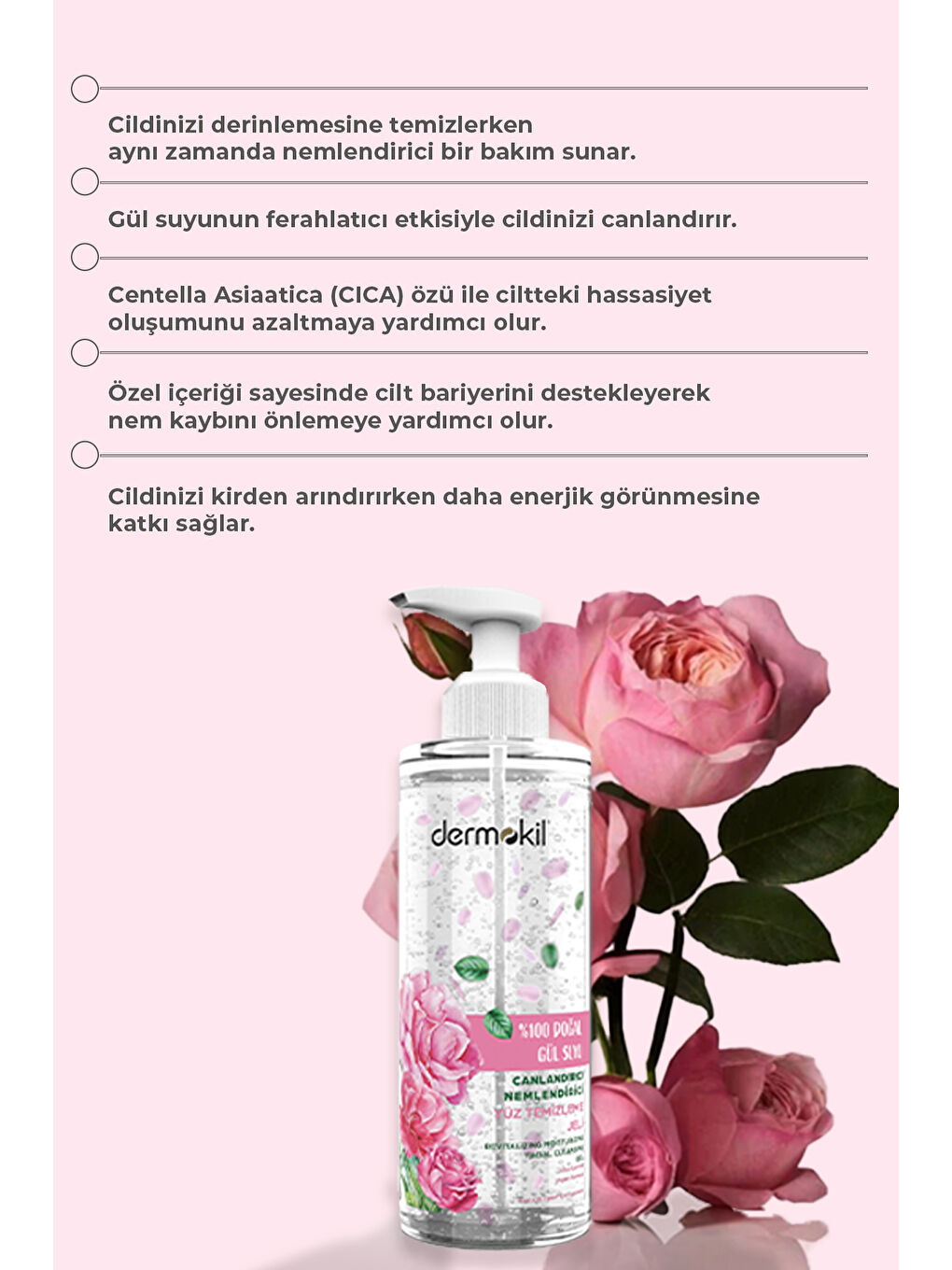 %100 Doğal Gül Suyu Canlandırıcı Tazeleyici Yüz Spreyi-3