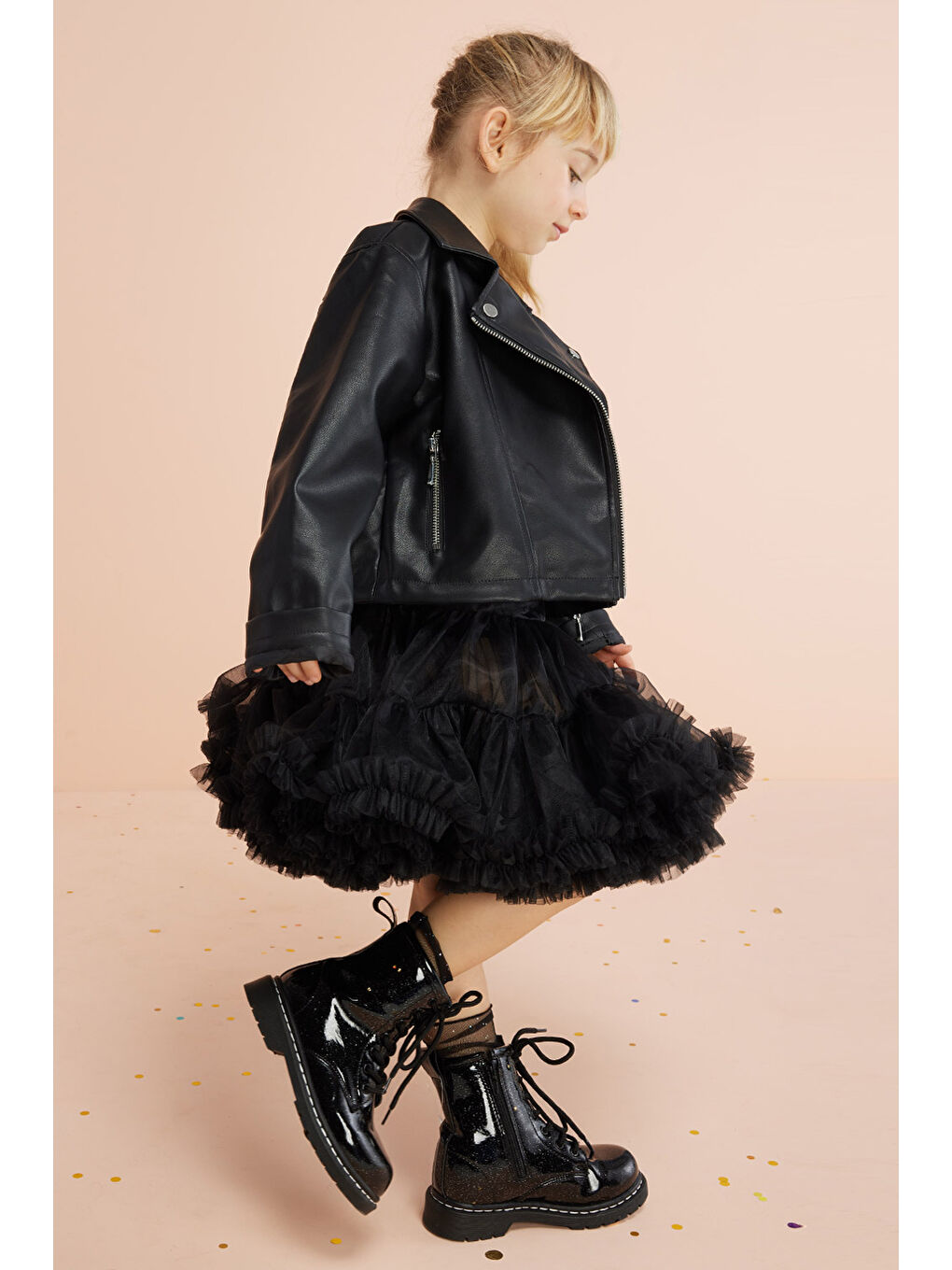 Siyah  Kız Çocuk Tütü Etek - Bonita-3