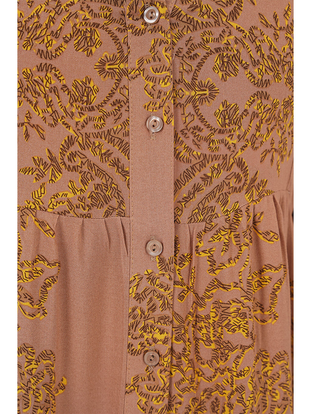 Kırmızı Vizon Gold Desenli Tesettür Elbise 2423-4