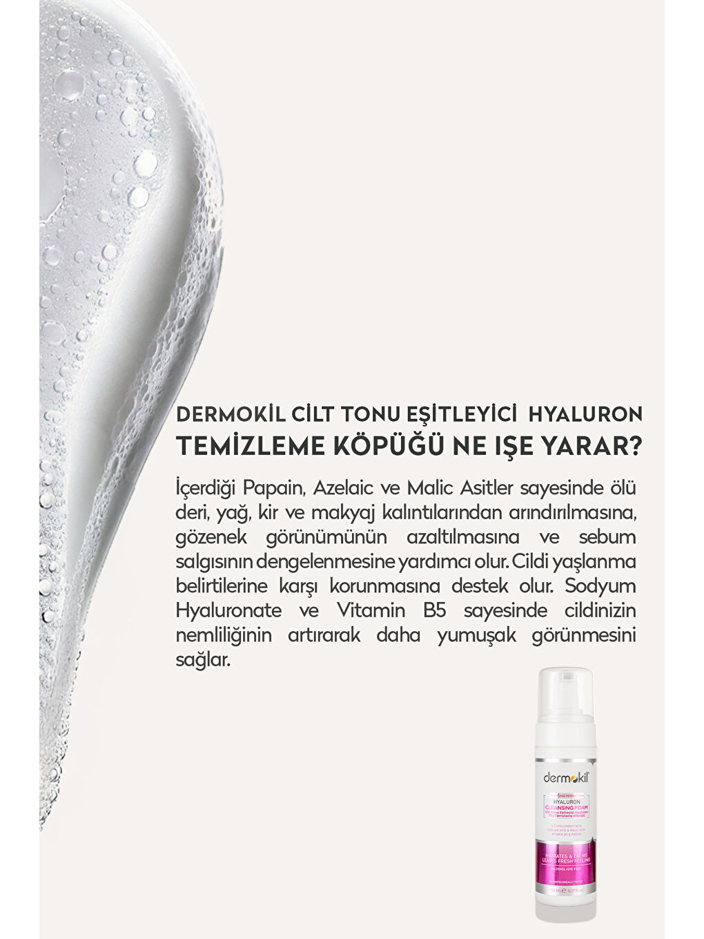 Cilt Tonu Eşitleyici Hyaluron Yüz Temizleme Köpüğü 150 ml-3