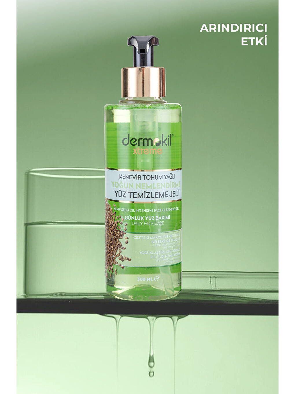 DERMOKIL Kenevir Tohumu Yağlı Yoğun Nemlendirme Yüz Temizleme Jeli 300 ml - 1