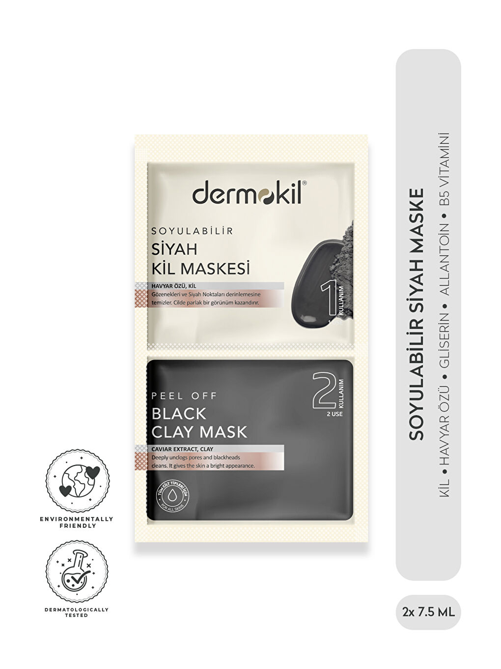 DERMOKIL Soyulabilir Siyah Maske 2* 7.5 ml