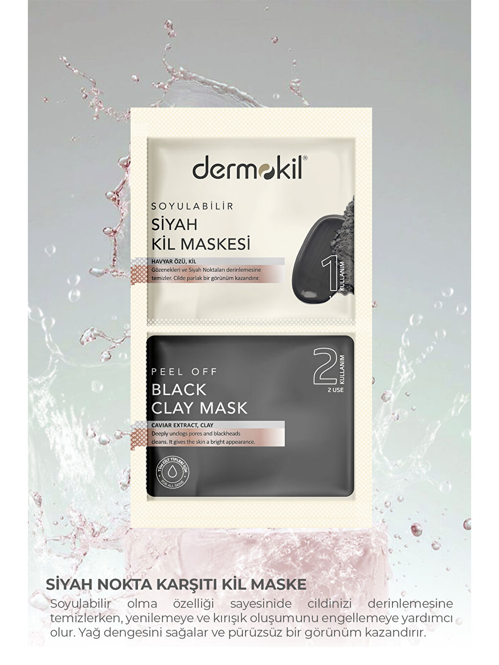 DERMOKIL Soyulabilir Siyah Maske 2* 7.5 ml - 2
