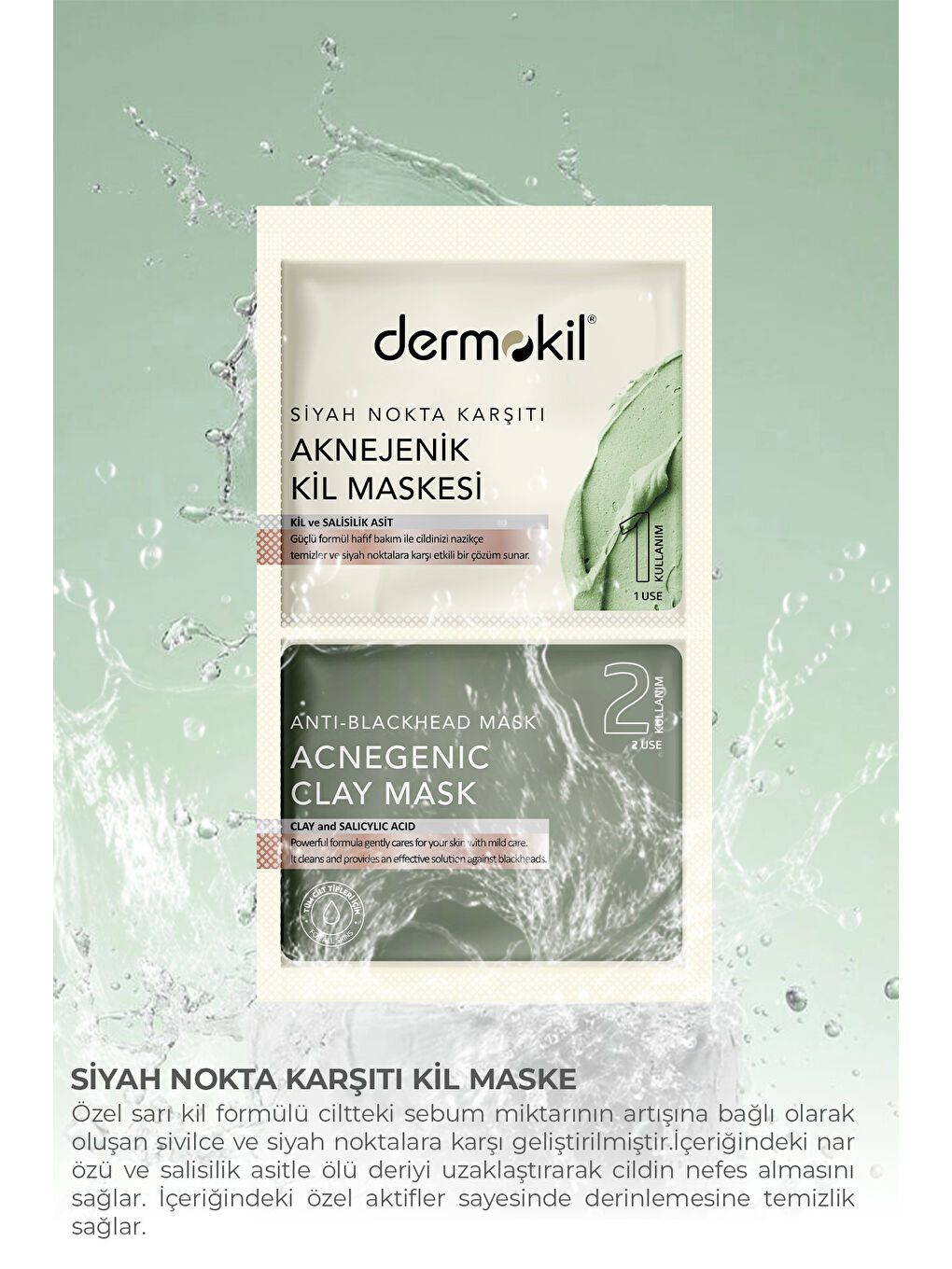 DERMOKIL Siyah Nokta Karşıtı Kil Maske 2* 7.5 ml - 2