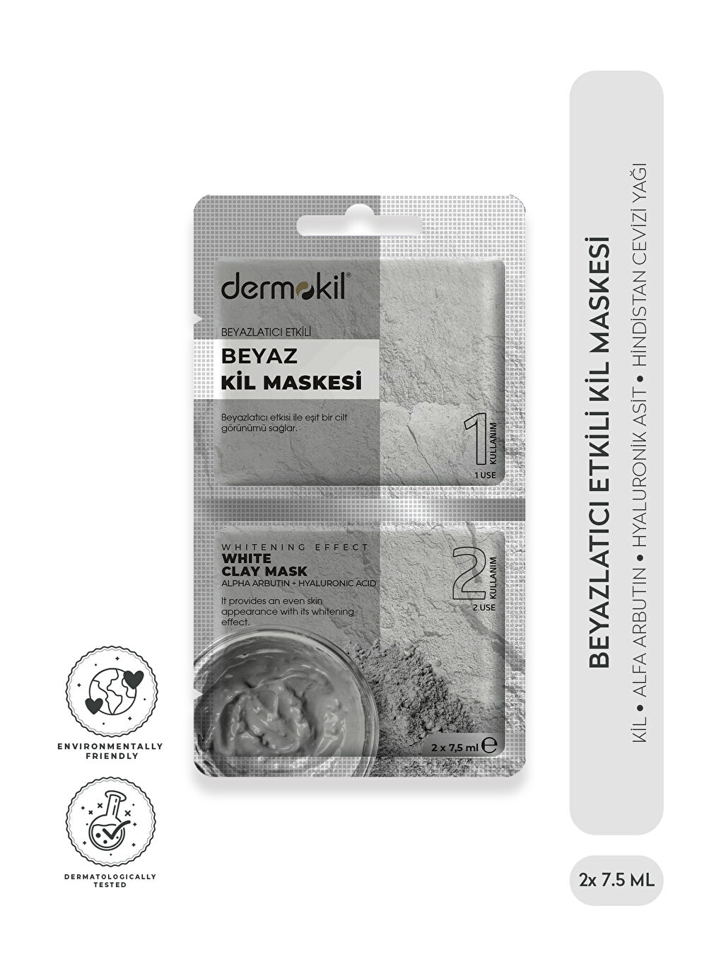 DERMOKIL Beyazlatıcı Etkili Beyaz Kil Maskesi 15ml