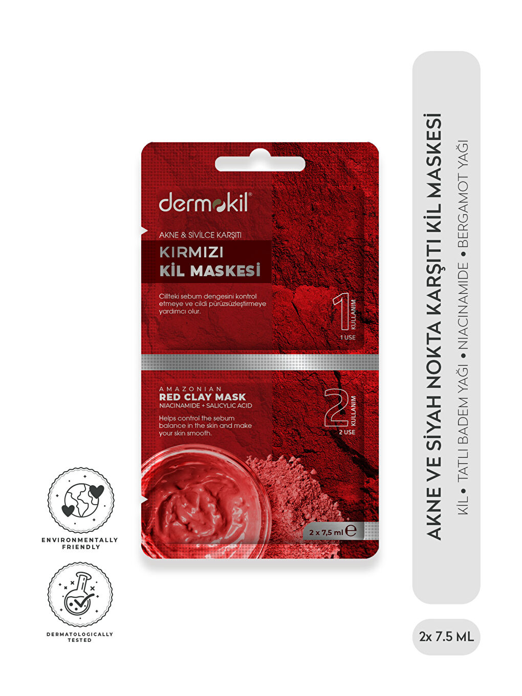 Akne ve Sivilce Karşıtı Kırmızı Kil Maskesi 15 ml