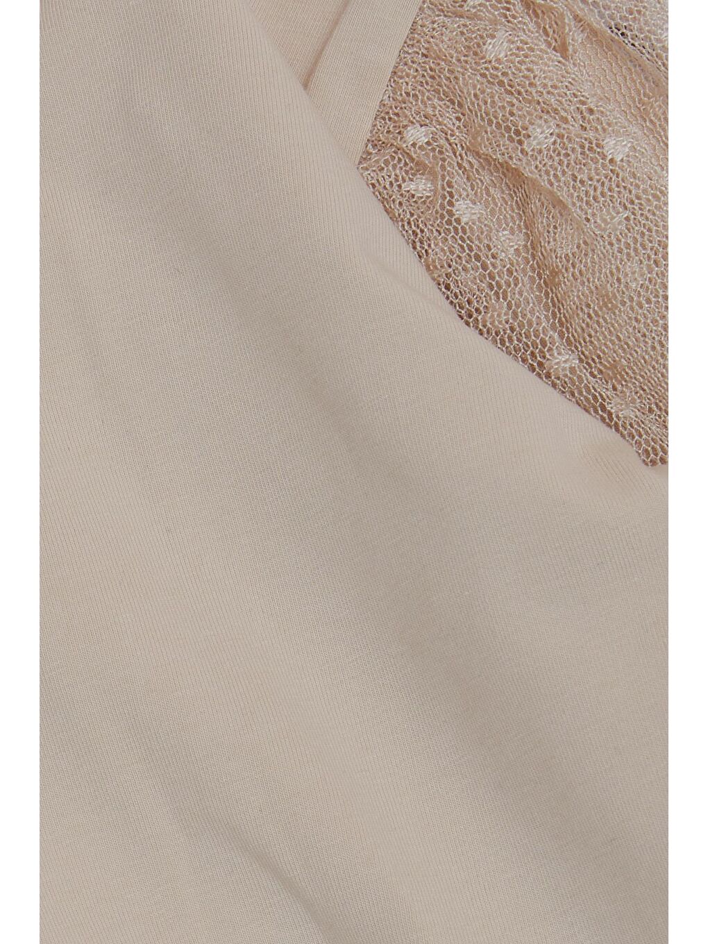 Kız Çocuk Bluz Kolları Tül Detaylı Bej (8-11 Yaş)-2