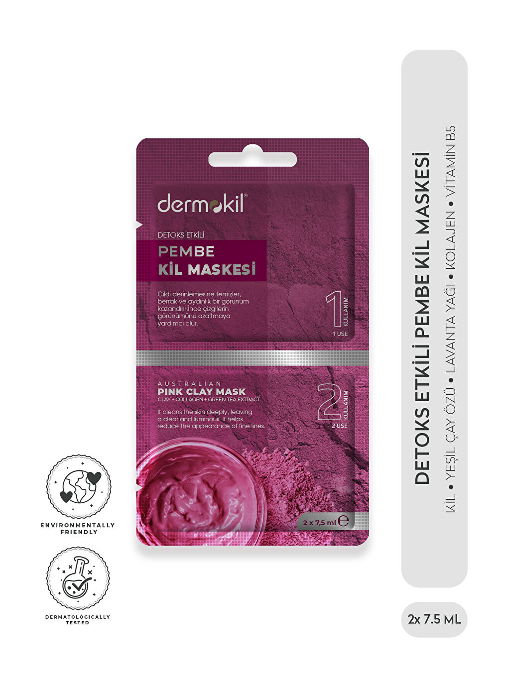 Detoks Etkili Pembe Kil Maske 15 ml