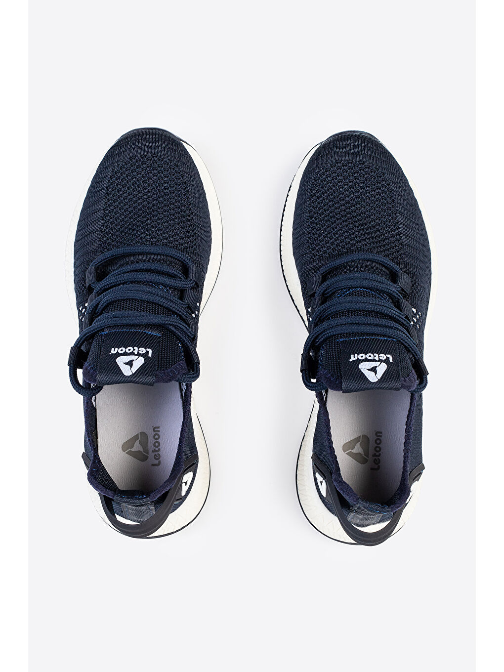 Lacivert Yuvarlak Burunlu Bağcıklı Erkek Spor Ayakkabı-4