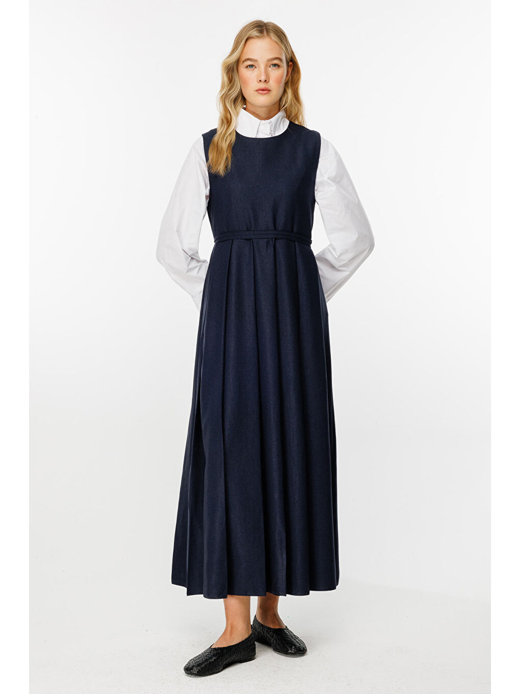 Premıum Pileli Lacivert Jile