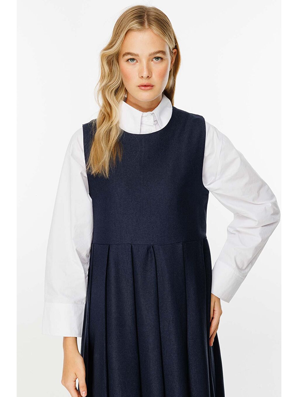 Premıum Pileli Lacivert Jile-1