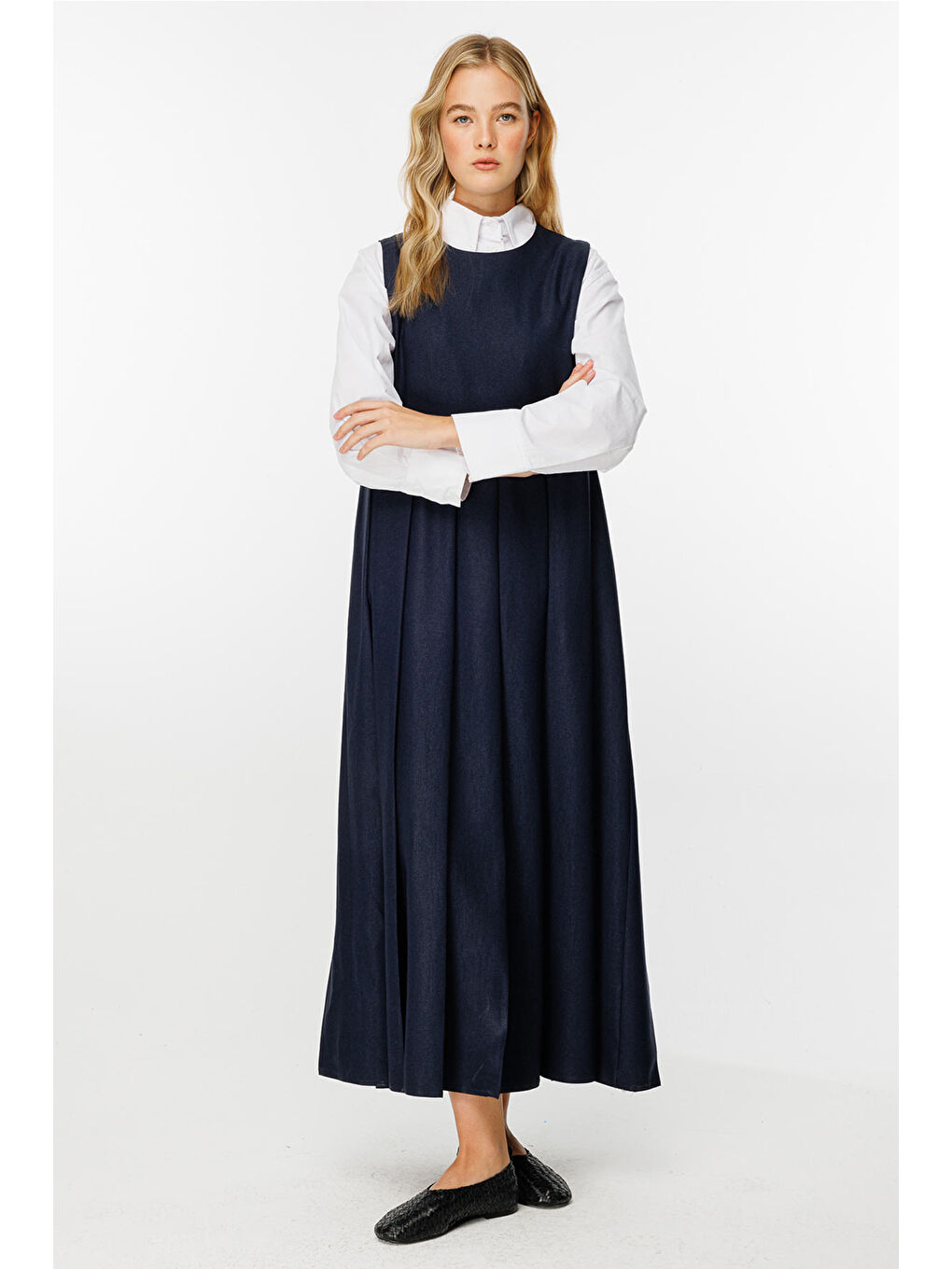 Premıum Pileli Lacivert Jile-3