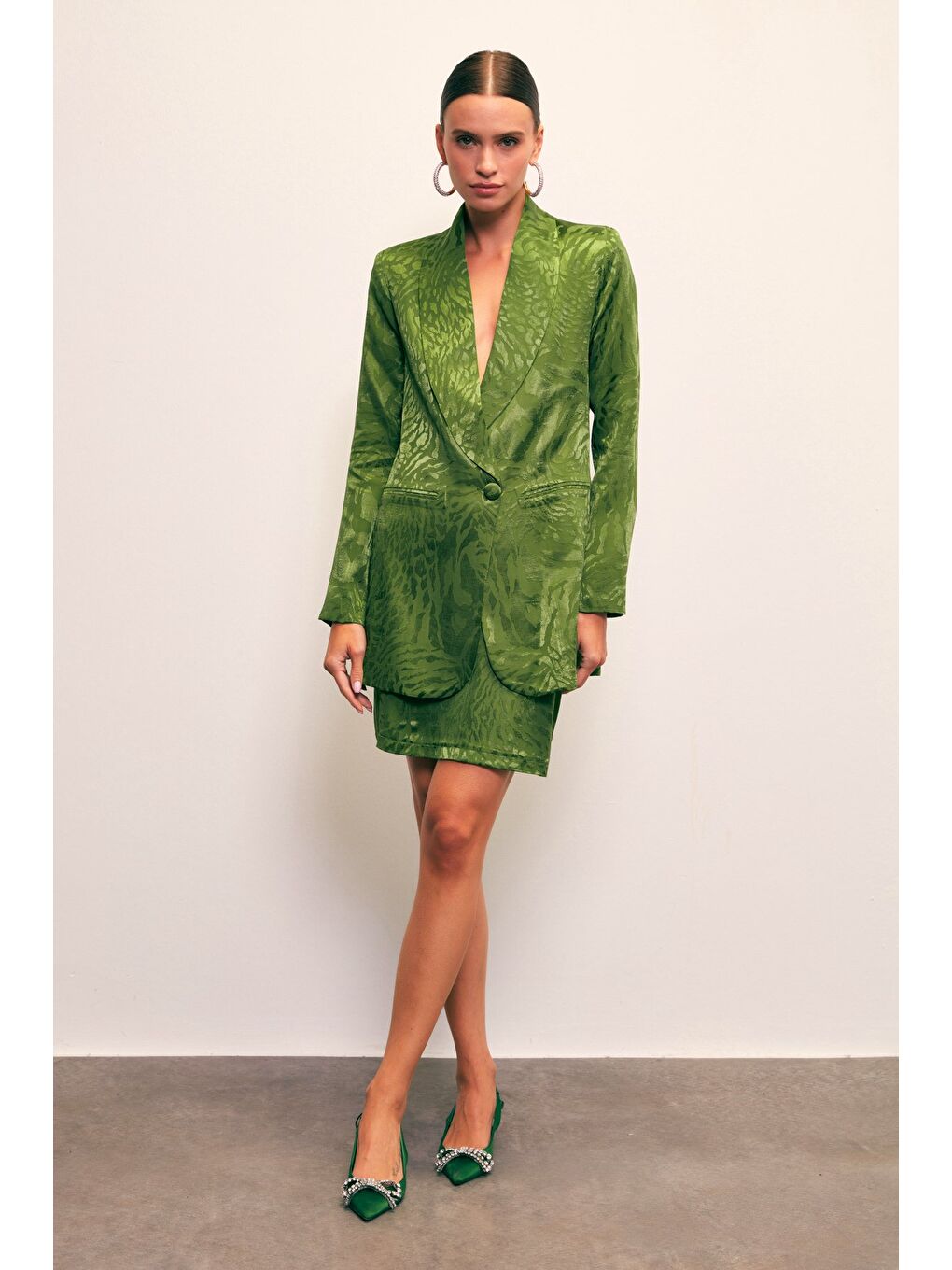 Jakarlı Çan Etek - Yeşil-1