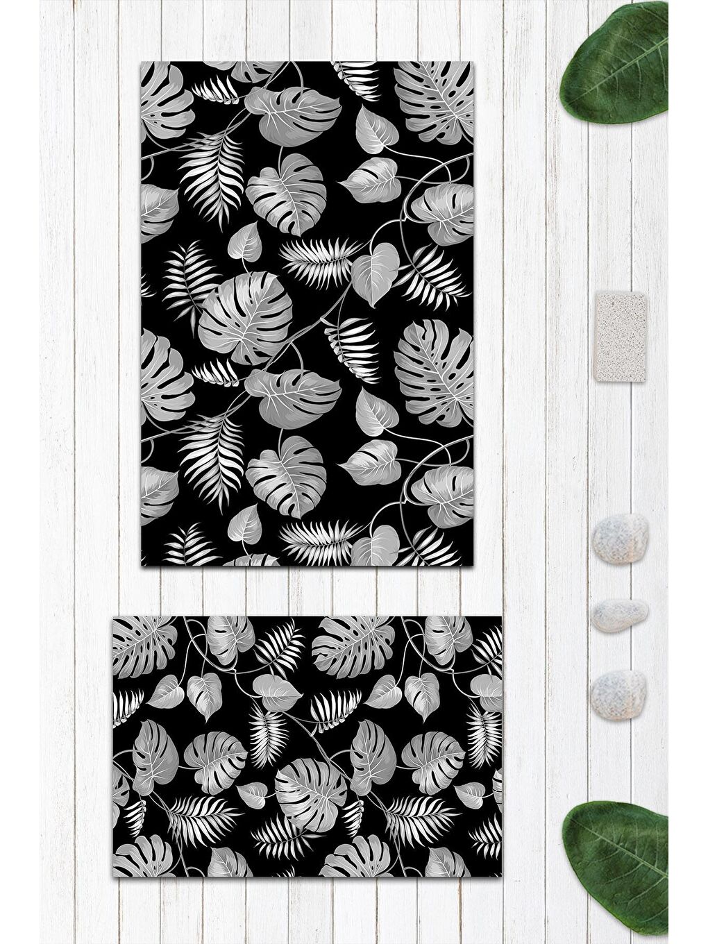 Karışık Desenli Banyo Paspası 2'li 50x60 cm - 60x100cm-1